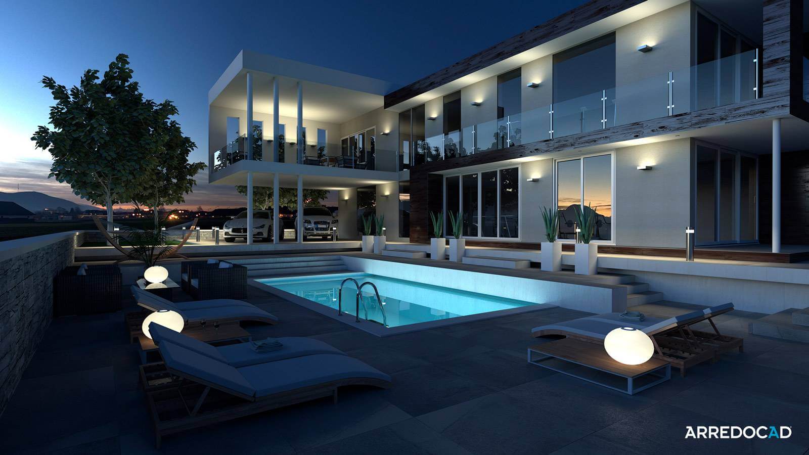  Render fotorealistico di un edificio residenziale moderno