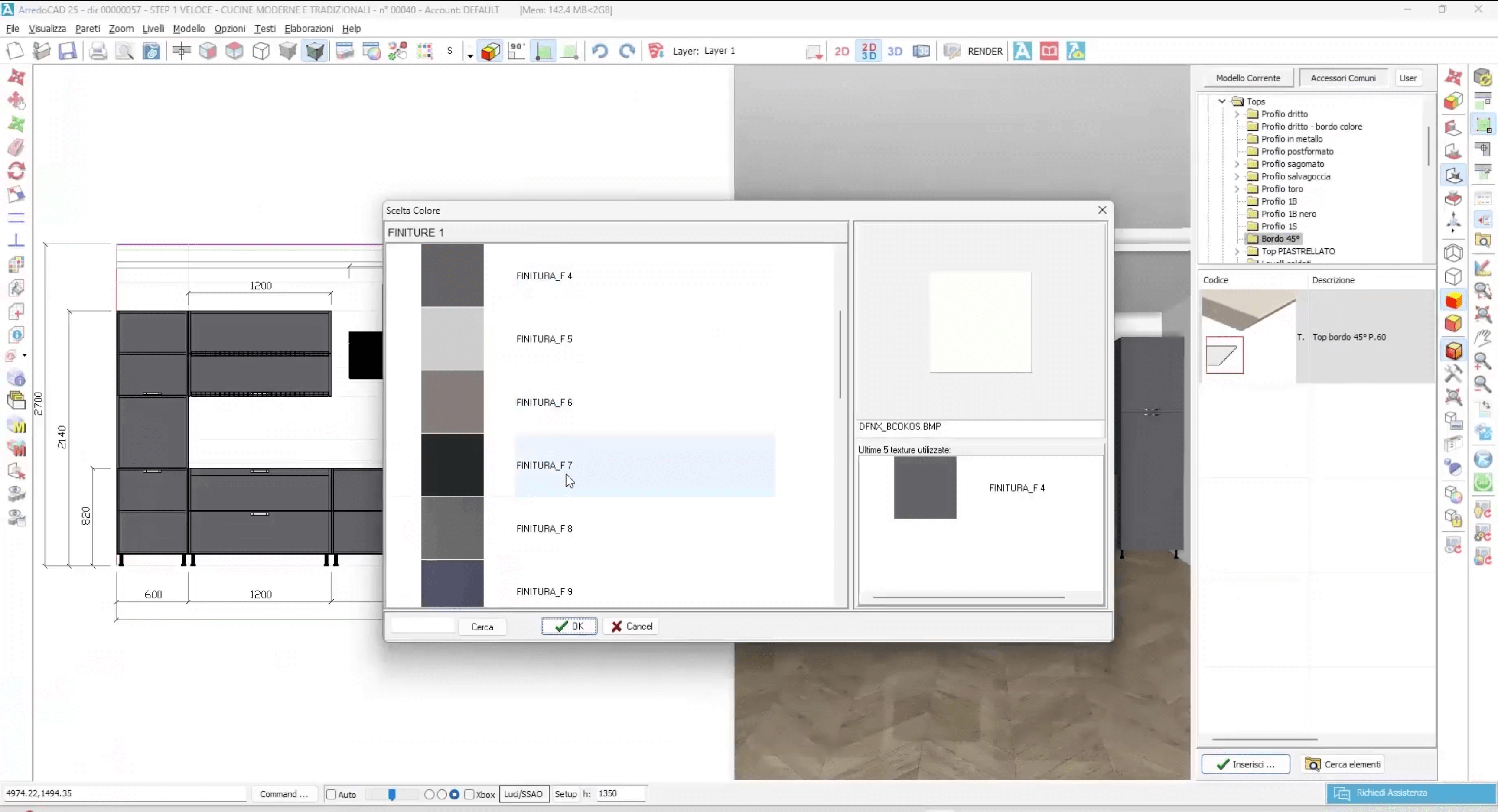 Interfaccia di uno shader PBR in un software 3D