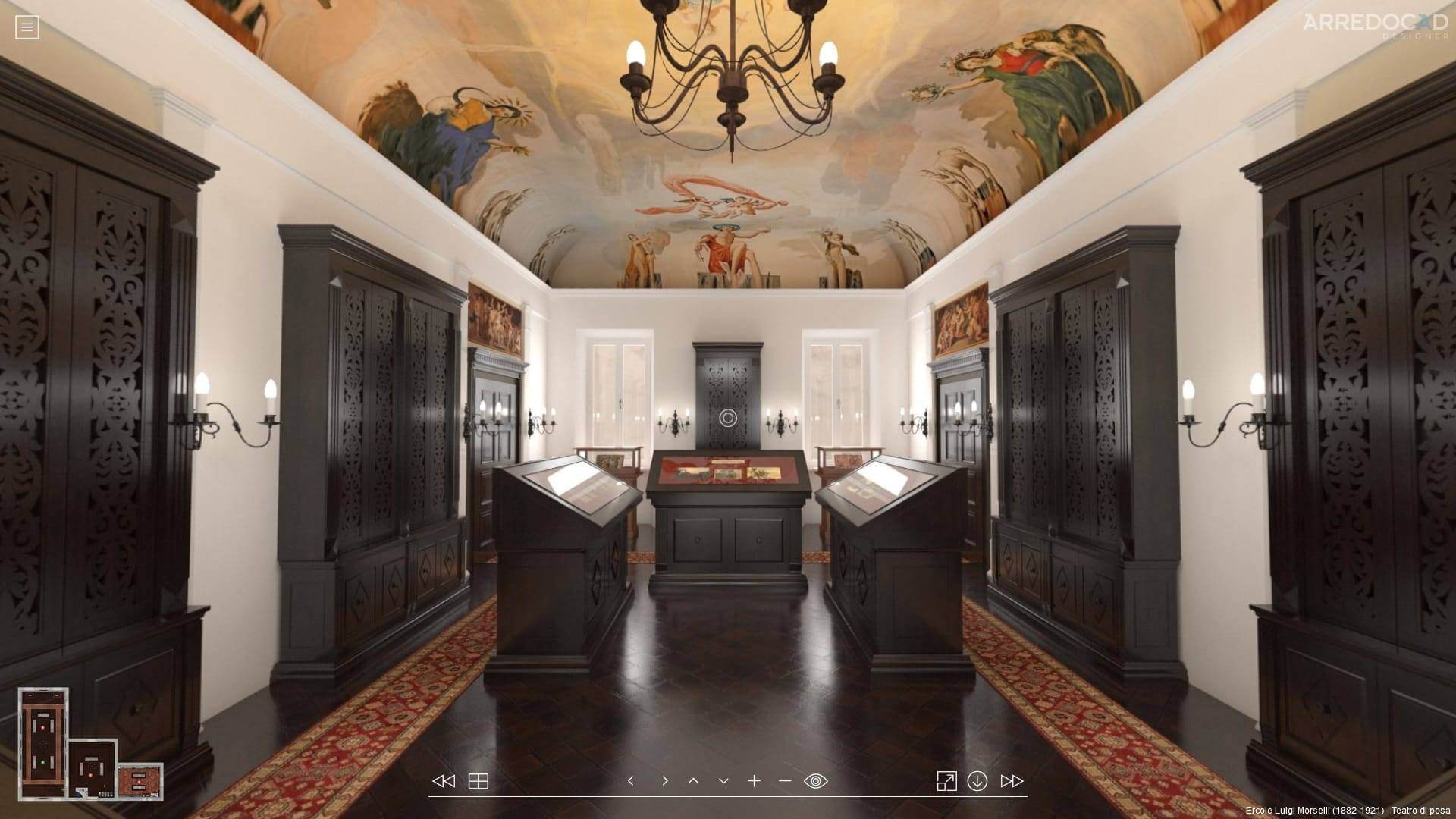 Example of photorealistic 3D reconstruction using Neural Radiance Fields starting from 2D photographs of an interior environment